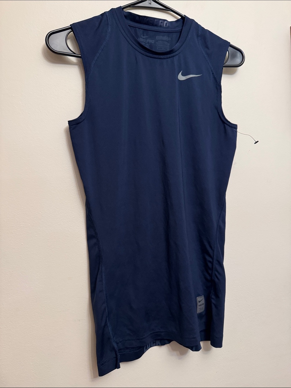 Nike Navy and Silver Sleeveless Performance Tank